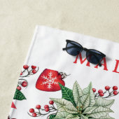 Christmas Poinsettia Pattern Strandtuch (Beispiel)