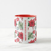 Christmas Poinsettia Pattern Tasse (Zentrum)