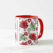 Christmas Poinsettia Pattern Tasse (VorderseiteRechts)