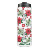 Christmas Poinsettia Pattern Thermosbecher (Vorderseite)