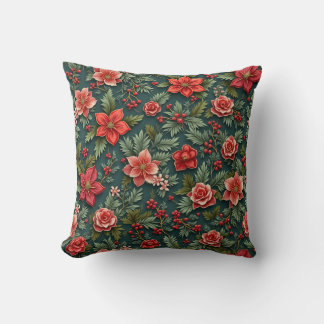 Christmas Poinsettia Pillow Cushion Kissen