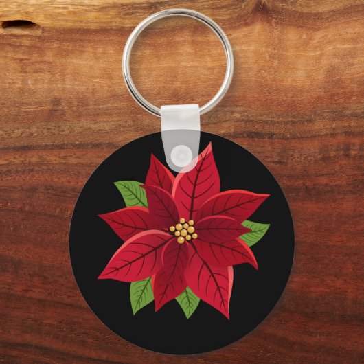 Christmas Poinsettia Schlüsselanhänger (Vorderseite)