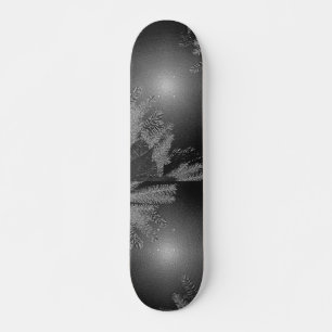 Christmas Poinsettia Schwarz und Grau Skateboard