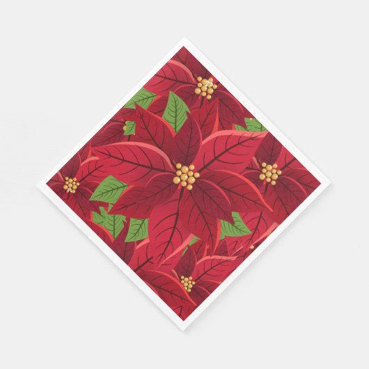 Christmas Poinsettia Serviette (Ecke)