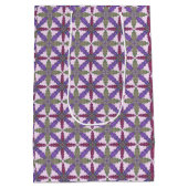 Christmas Poinsettia Stars gift bag medium  Mittlere Geschenktüte (Rückseite)