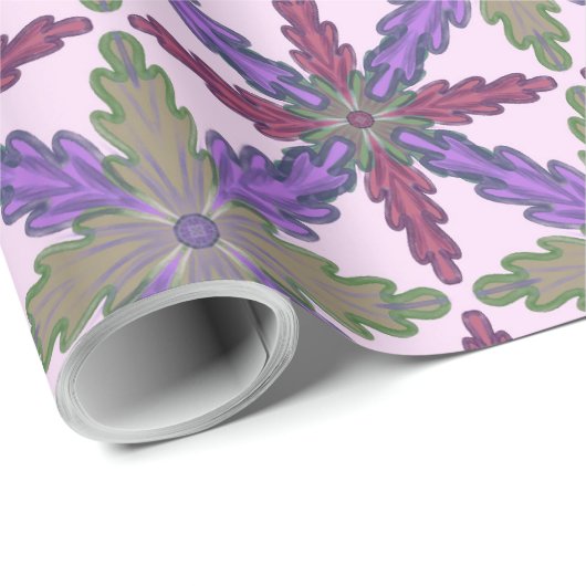 Christmas Poinsettia Stars wrapping paper Geschenkpapier (Rolleneckpunkt)