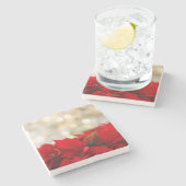 Christmas Poinsettia Steinuntersetzer (Seitenansicht)