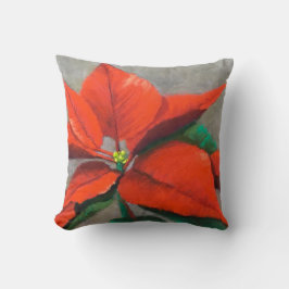 Christmas Poinsettia Throw Kissen