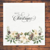 Christmas Poinsettia weiß Serviette