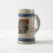 Christmas Poinsettia Welpe Designed Tasse Stein (VorderseiteRechts)