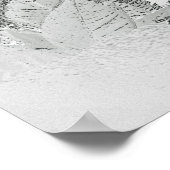 Christmas Poinsettia White and Gray Lisa Poster (Ecke)