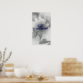 Christmas Poinsettia White and Gray Lisa Poster (Küche)