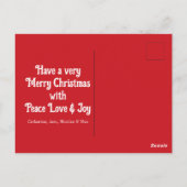 Christmas Poinsettia Wreath Red Golden Green Postkarte (Rückseite)