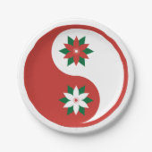 Christmas Poinsettia Yin Yang Pappteller (Vorderseite)