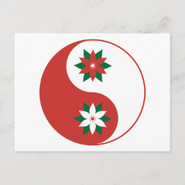 Christmas Poinsettia Yin Yang Postkarte