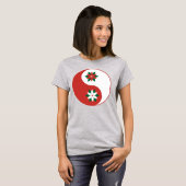 Christmas Poinsettia Yin Yang T-Shirt (Vorne ganz)
