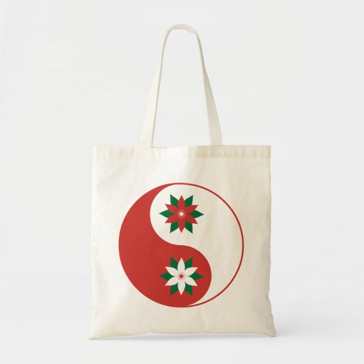 Christmas Poinsettia Yin Yang Tragetasche (Vorne)