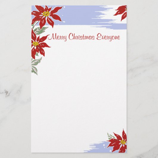 Christmas Poinsettias 2 Stationery Briefpapier (Vorderseite)