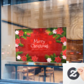 Christmas Poinsettias Fensteraufkleber (Café-Fenster)
