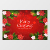 Christmas Poinsettias Fensteraufkleber (Blatt)