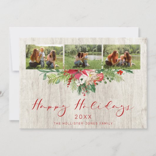 Christmas Poinsettias Garland Classic 3 Photos (Vorderseite)