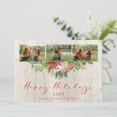 Christmas Poinsettias Garland Classic 3 Photos (Stehend Vorderseite)