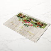 Christmas Poinsettias Garland Classic 3 Photos Folieneinladung (Gedreht)