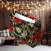 Christmas Poinsettias Geschenktasche Große Geschenktüte
