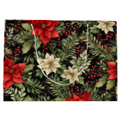 Christmas Poinsettias Geschenktasche Große Geschenktüte (Rückseite)