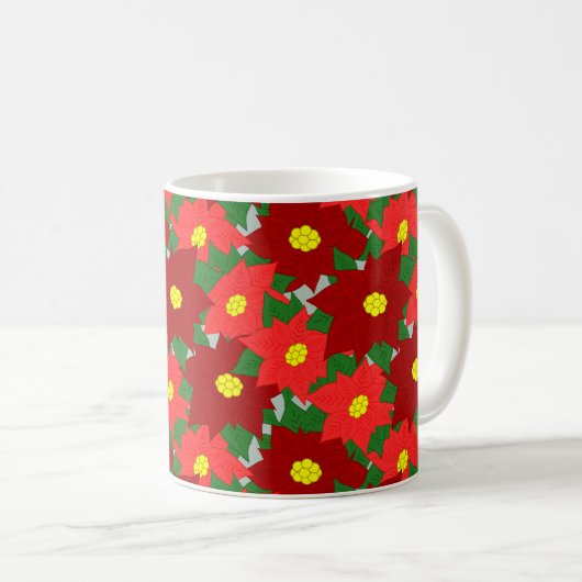 Christmas Poinsettias Kaffeetasse (VorderseiteRechts)