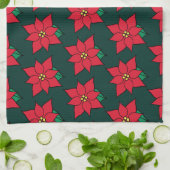 Christmas Poinsettias Kitchen Towel Geschirrtuch (Gefaltet)