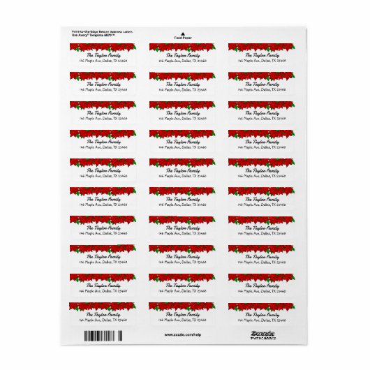 Christmas Poinsettias Personalisiert (Vorne)