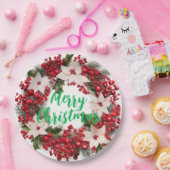 Christmas Poinsettias und Holly Pappteller (Party)