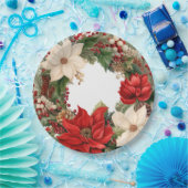 Christmas Poinsettias und Holly Pappteller (Party)