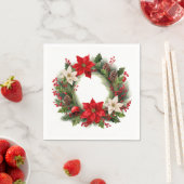 Christmas Poinsettias und Holly Serviette (Beispiel)