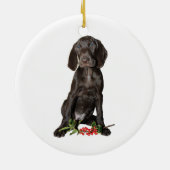 Christmas Pointer Puppy Keramik Ornament (Hinten)