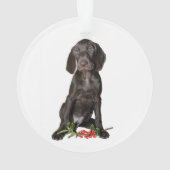 Christmas Pointer Sister Puppy Ornament (Rückseite)