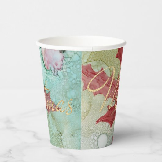 Christmas Pointsetta Pappbecher (Rechts)