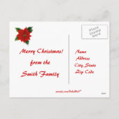 Christmas Pointsettia Blume Fairy Postcard Feiertagspostkarte (Rückseite)