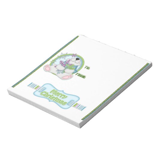 Christmas Polar Bär Candy Bar Wrappers Geschenk Ge Notizblock (Rotiert)