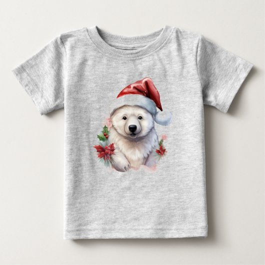 Christmas Polar Bear Baby Fine Jersey T - Shirt (Vorderseite)