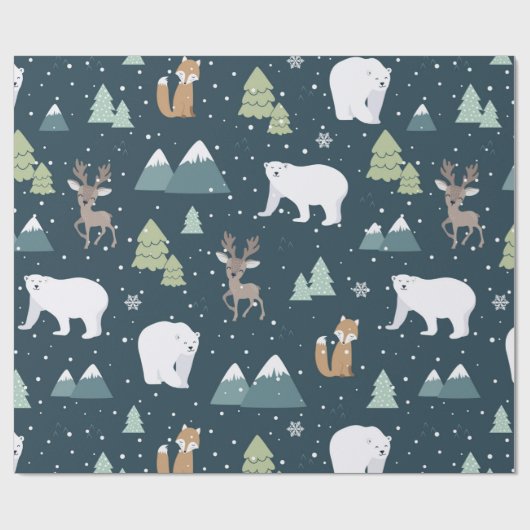 Christmas Polar Bear Muster Geschenkpapier (Flach)