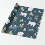 Christmas Polar Bear Muster Geschenkpapier<br><div class="desc">Wrapping Paper Christmas Polar Bären Muster Fun/Festive/Einzigartig anpassbar</div>