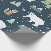 Christmas Polar Bear Muster Geschenkpapier (Ecke)