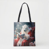 Christmas Polar Bear reading Tasche (Vorderseite)