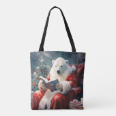Christmas Polar Bear reading Tasche (Rückseite)