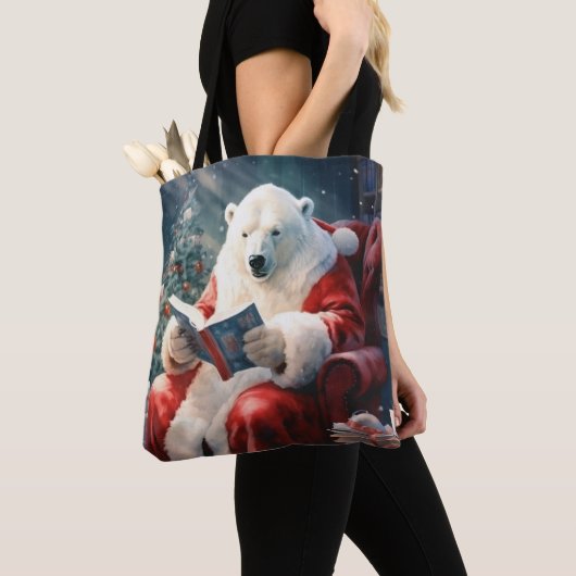 Christmas Polar Bear reading Tasche (Von Nahem)