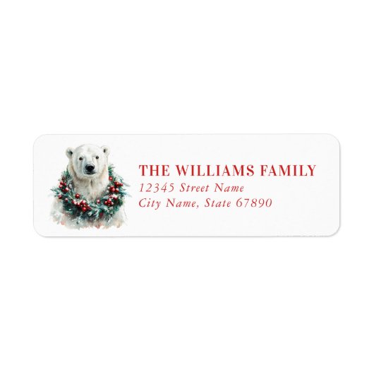 Christmas Polar Bear Return Address Labels (Vorne)