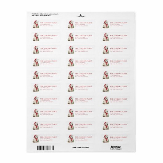 Christmas Polar Bear Return Address Labels (Vorne)