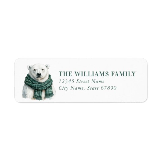 Christmas Polar Bear Return Address Labels (Vorne)